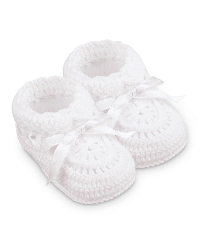 Hand Crochet Ribbon Bootie 1 Pair