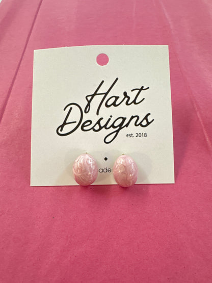 Hart Designs Marble Pink & Green Earrings