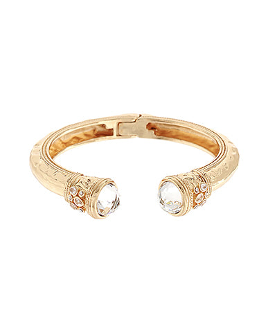 Antique Cuff Bracelet - Clear Gold