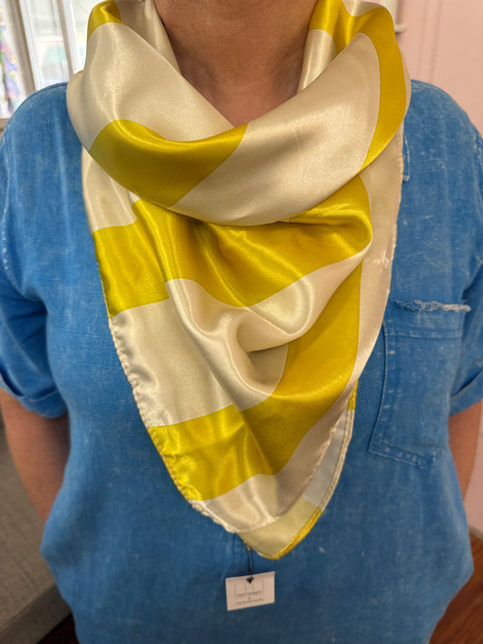 Yellow & white Striped Scarf