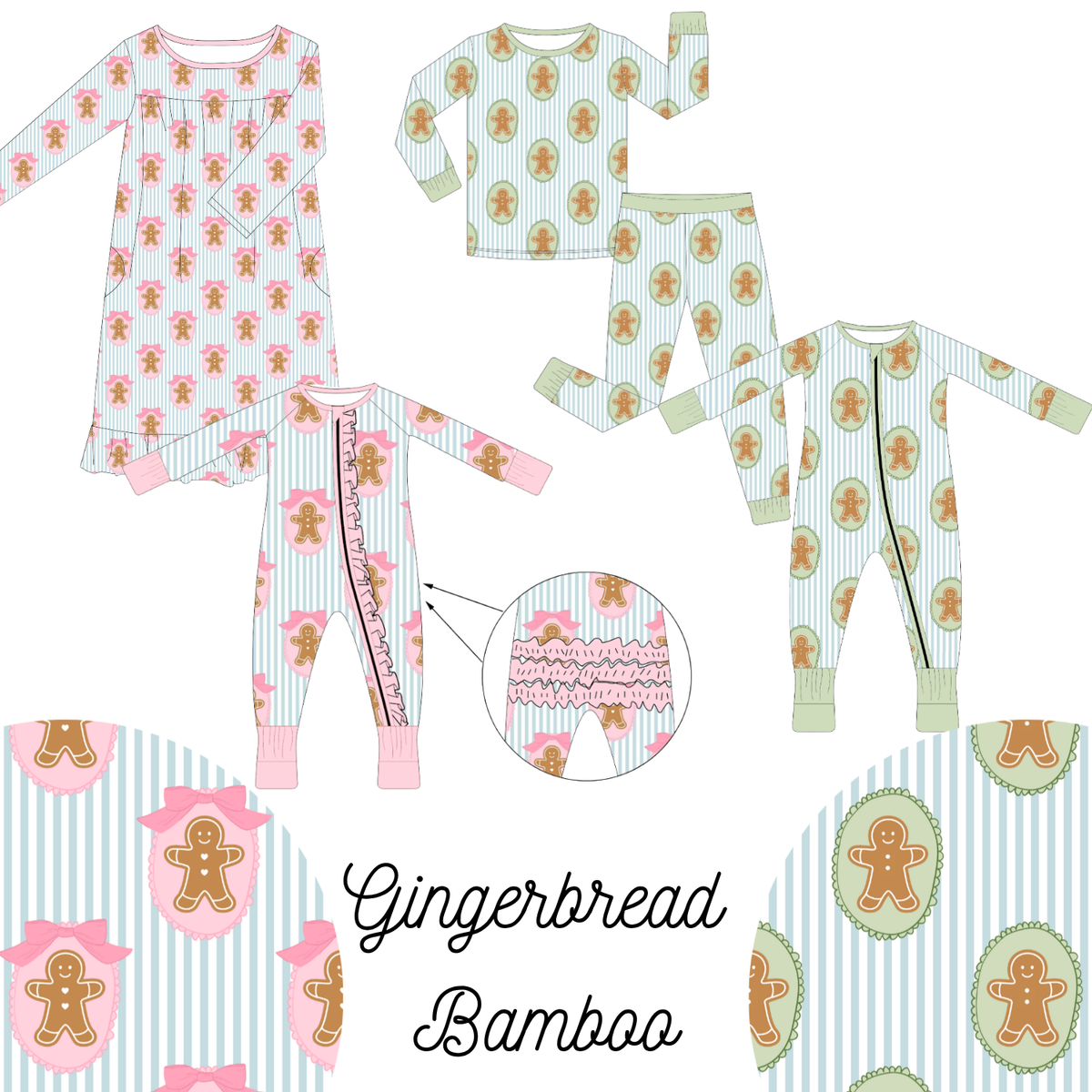 Pink & Blue Gingerbread Bamboo