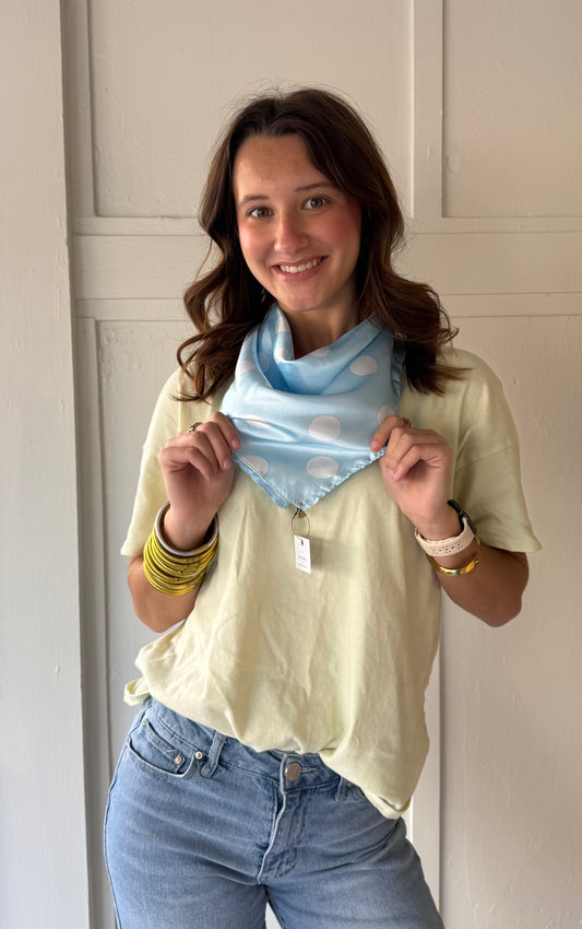 HD Blue Polka Dot Scarf