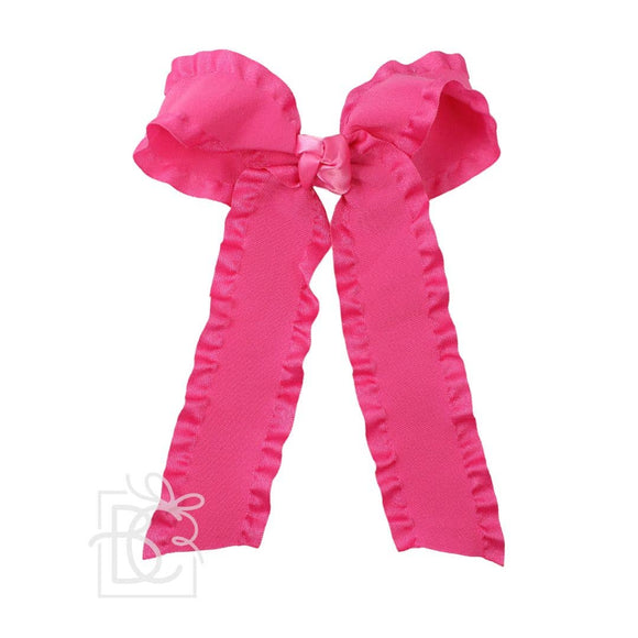 Double Ruffle Tail Bow on Alligator Clip