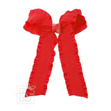 Double Ruffle Tail Bow on Alligator Clip