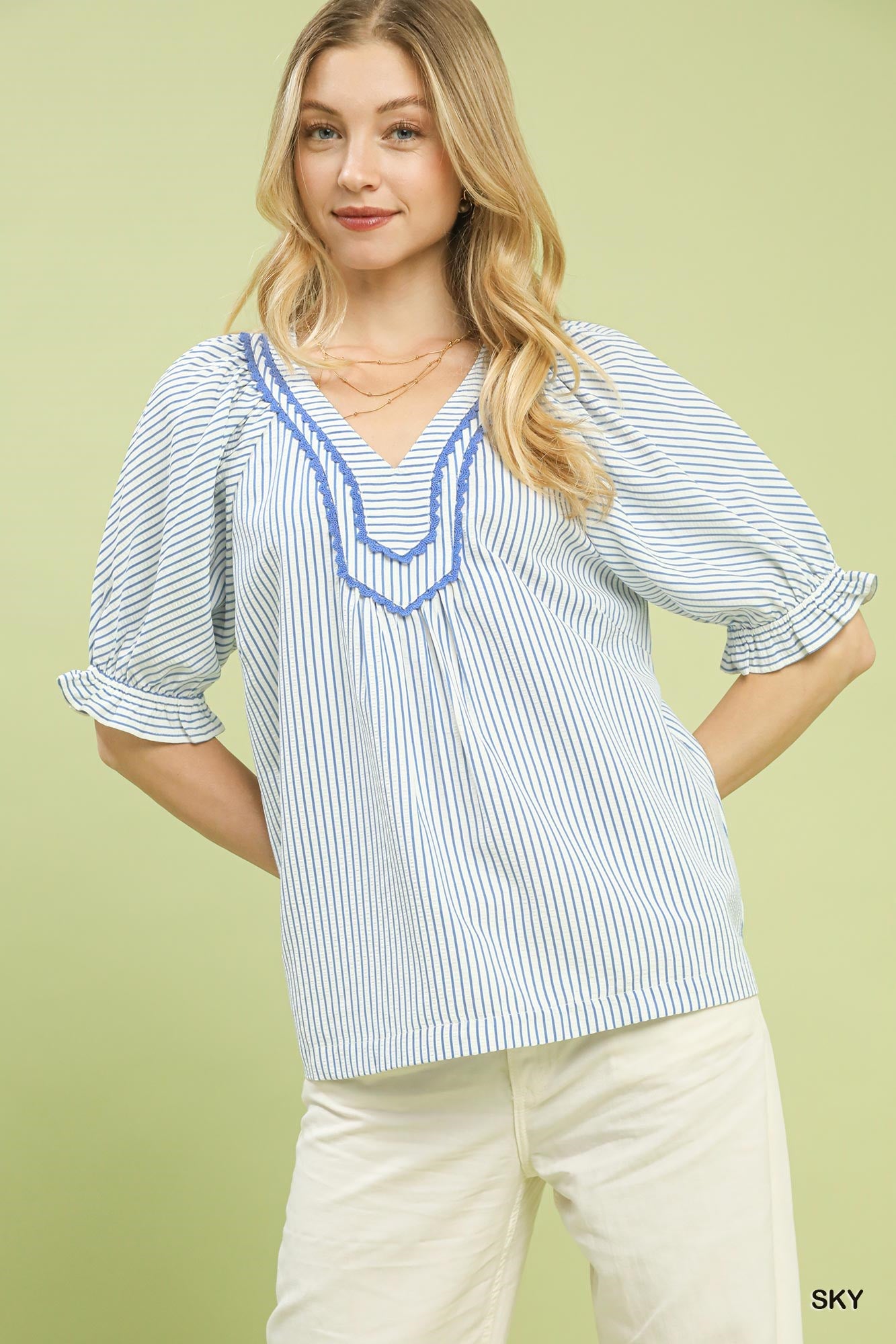 Stripe V-Neck Top