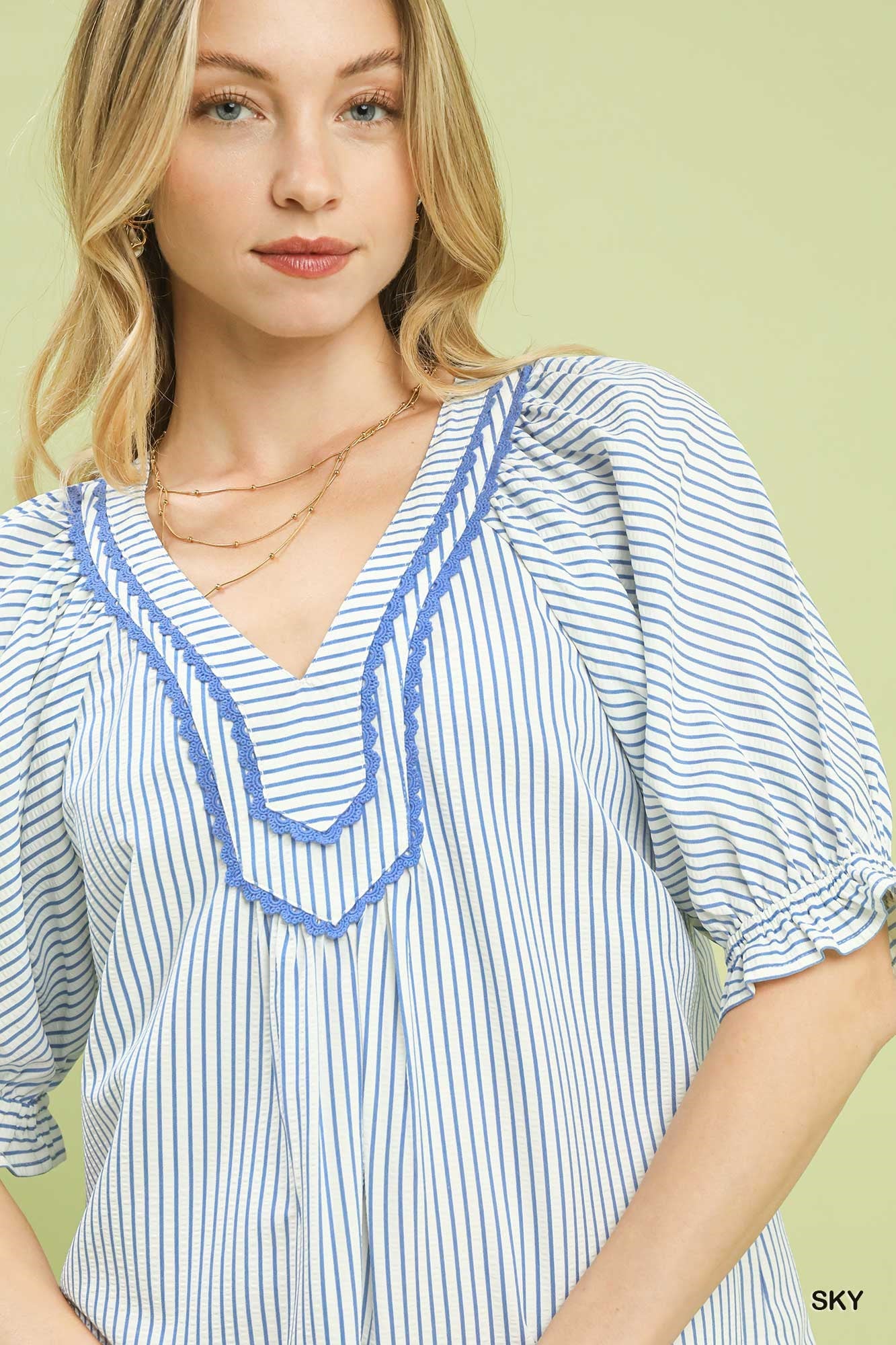 Stripe V-Neck Top