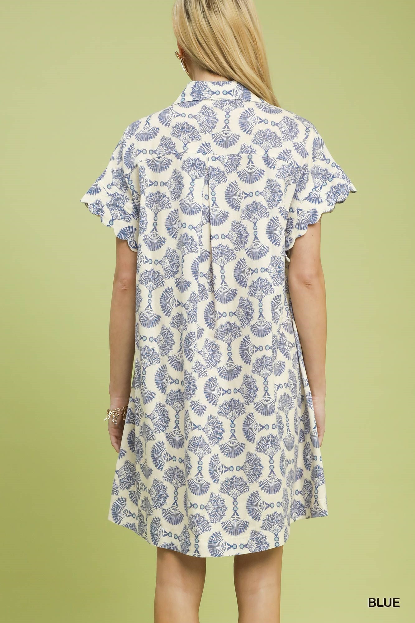 Printed Button Front Shirt Dress