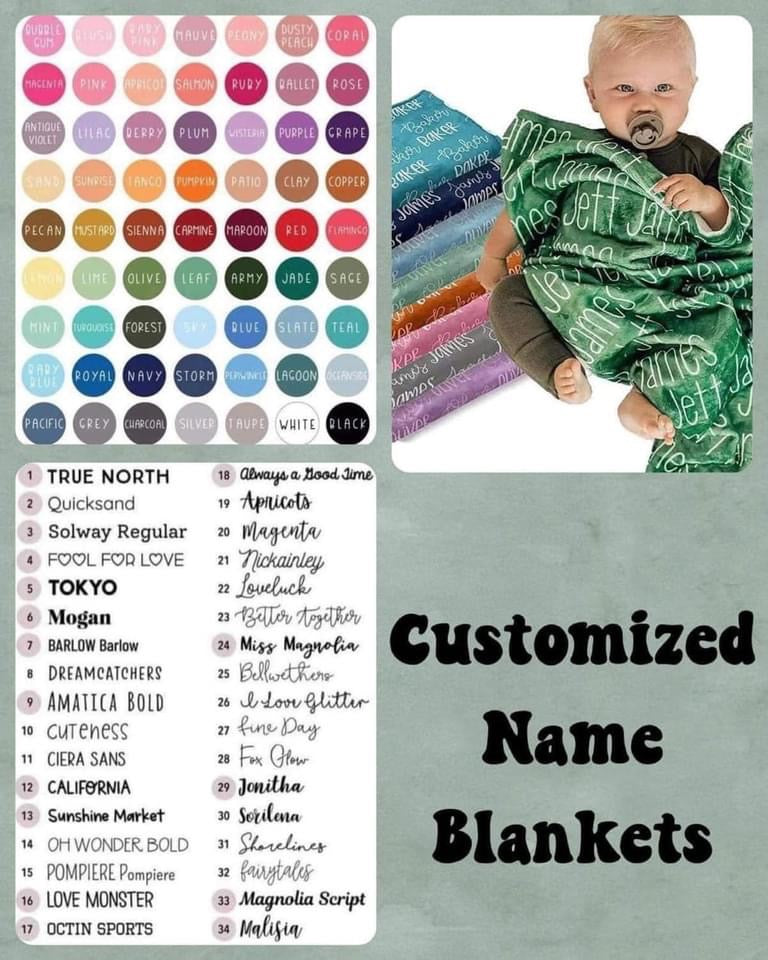PREORDER: Custom Name Blankets * Estimated Arrival December