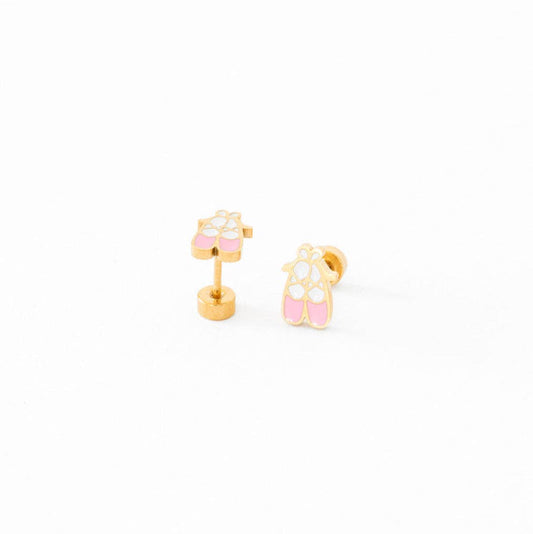 Ballet Slipper  Stud Earrings - Hypoallergenic, Flat Back