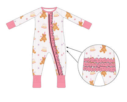 Pink Birthday Bear Bamboo