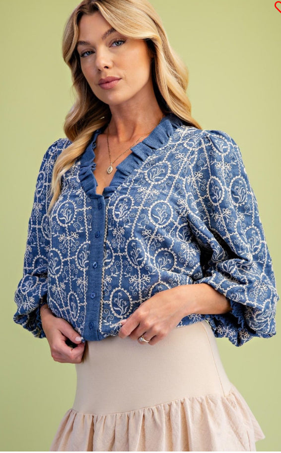 The Jade Denim Top