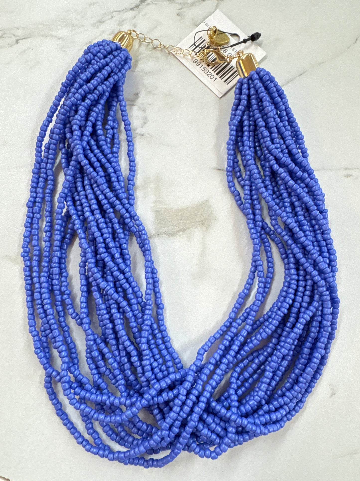 HD BLUE BEAD MULTI STRAND NECKLACE