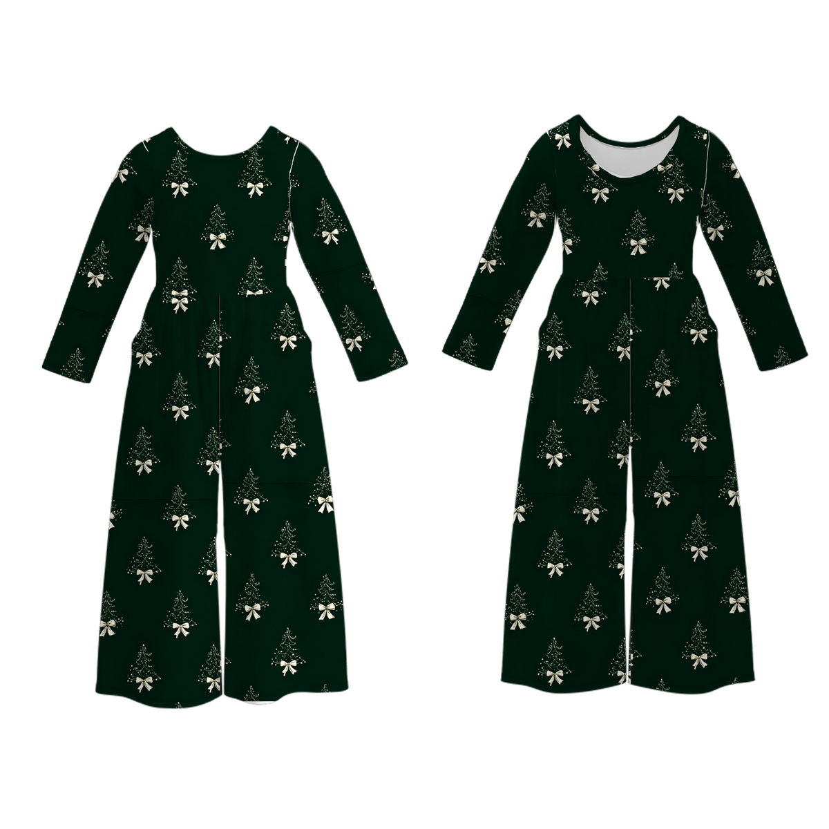Girls' Christmas printed jumpsuit