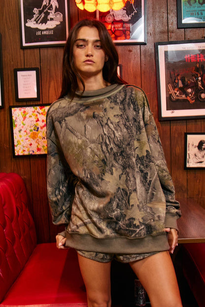 IT2594-CAMOBLANK | Real-Tree Camouflage Mock-Neck Sweatshirt