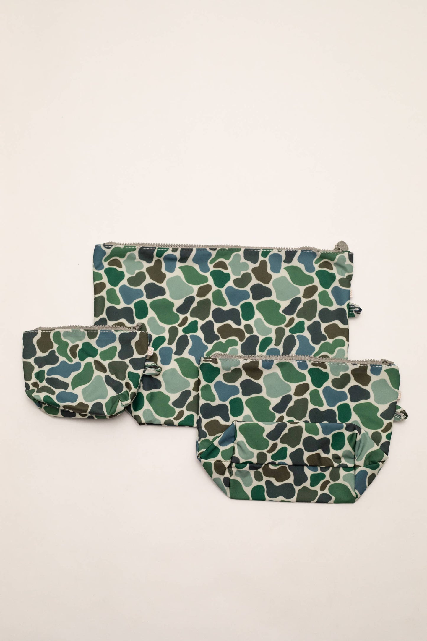 Pebble Camo Easy Clean Wipeable Pouch (Set of 3)