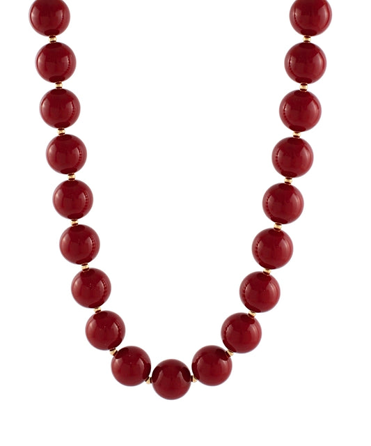 Burgundy Acrylic Ball Necklace