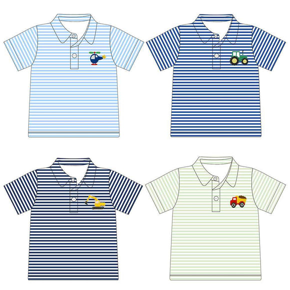 SUMMER ONE PREORDER: BOY EMBROIDERY POLOS *ETA LATE APRIL