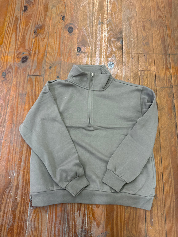 Mock neck fleece (fossil)