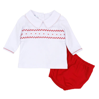 Miles Smocked Long Sleeve Diaper Cover Set