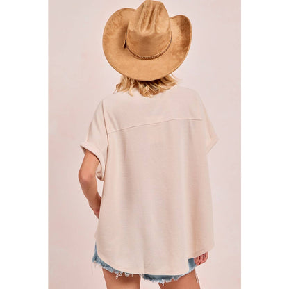 GAMEDAY FOOTBALL PATCHWORK WAFFLE SHORT TOP