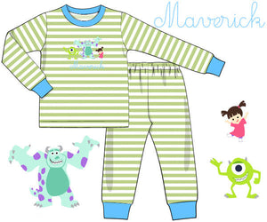 PO74 Hand Stitched Monster PJs