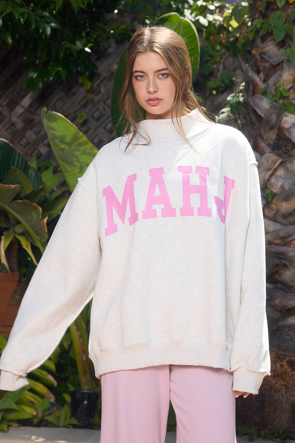 MAHJONG | Reversible "MAHJ" & "BAM" MockNeck Sweatshirt