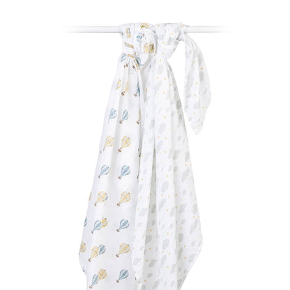 Lulujo Cotton Swaddles - Hot Air Balloons & Cloud