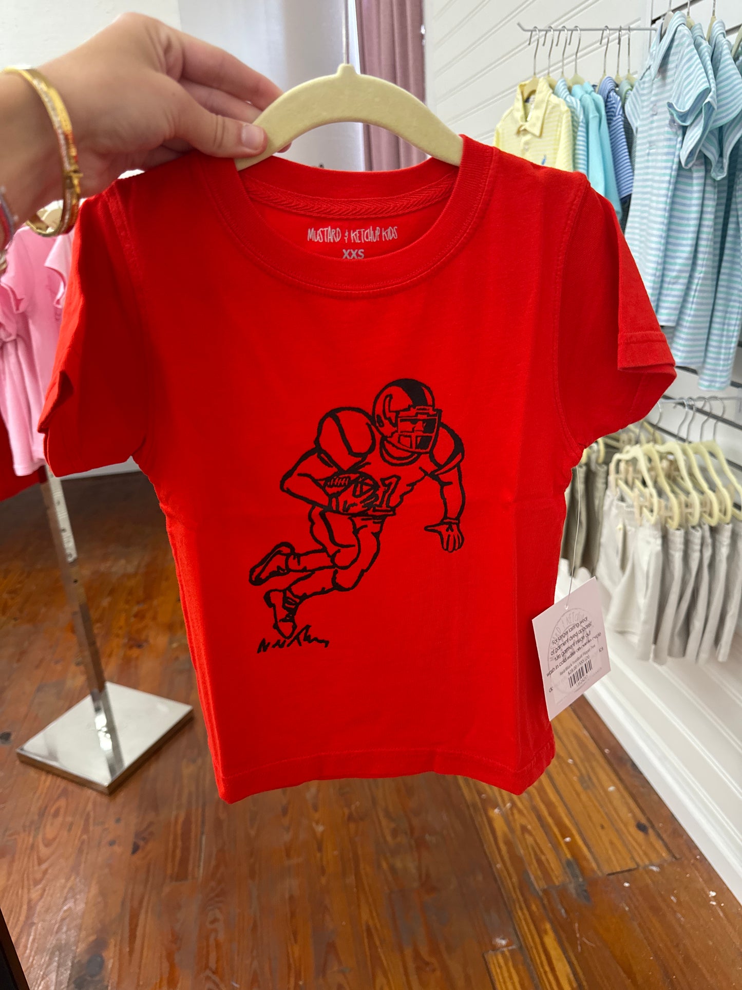 Red/Black Football Player Tee