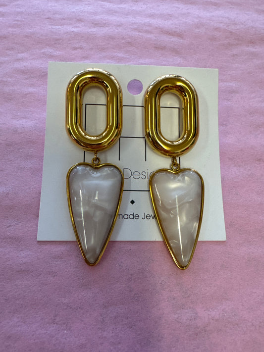 Hart Designs Dangle Gold & Pearl Earrings