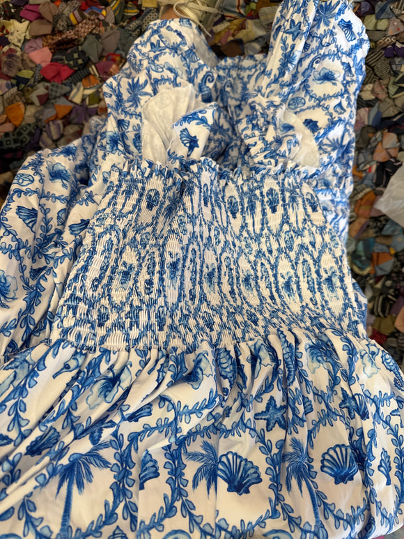 ADULT Blue and White Sea Trellis