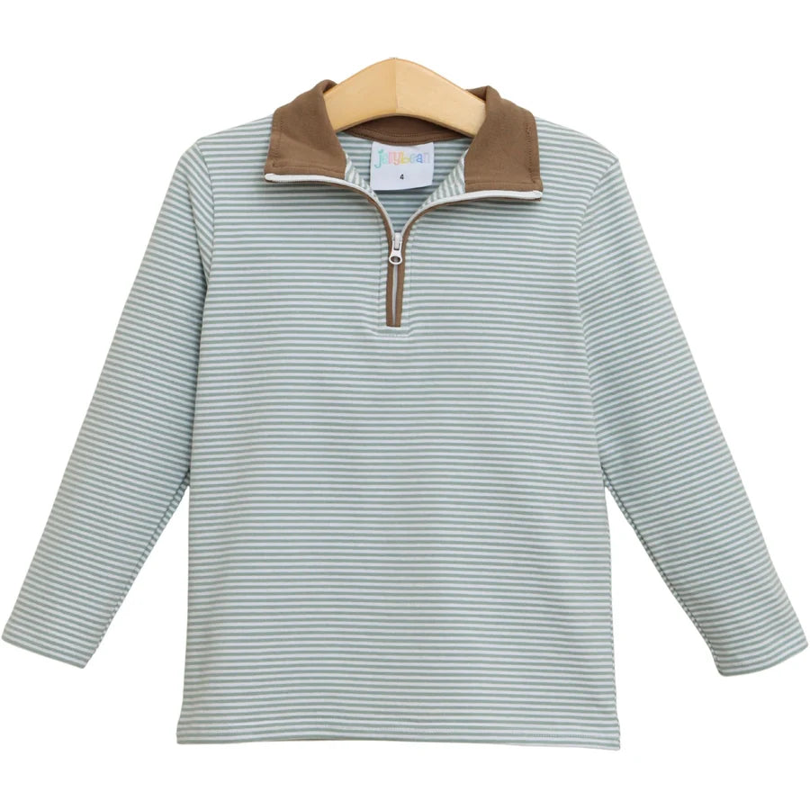Evan Pullover- Dusty Blue Stripe