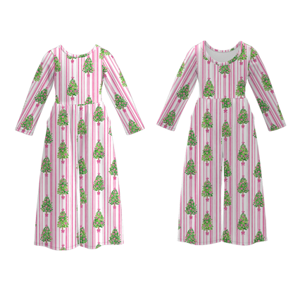 Girls' Christmas printed jumpsuit