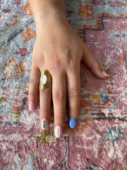 Hart Designs Turquoise & White Oval Ring