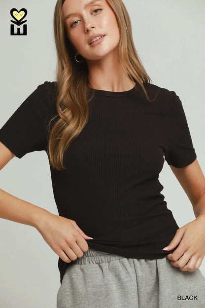 Brushed Ribbed Tee