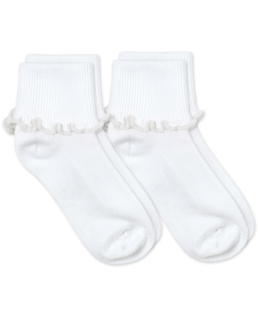 Ripple Edge Smooth Toe Turn Cuff Socks 2 Pair Pack