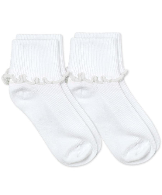Ripple Edge Smooth Toe Turn Cuff Socks 2 Pair Pack