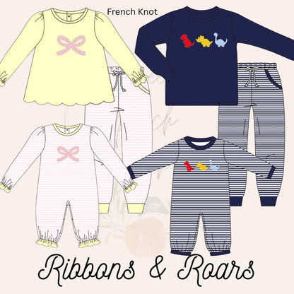 Ribbons & Roars Girls Pant Set - ETA JANUARY