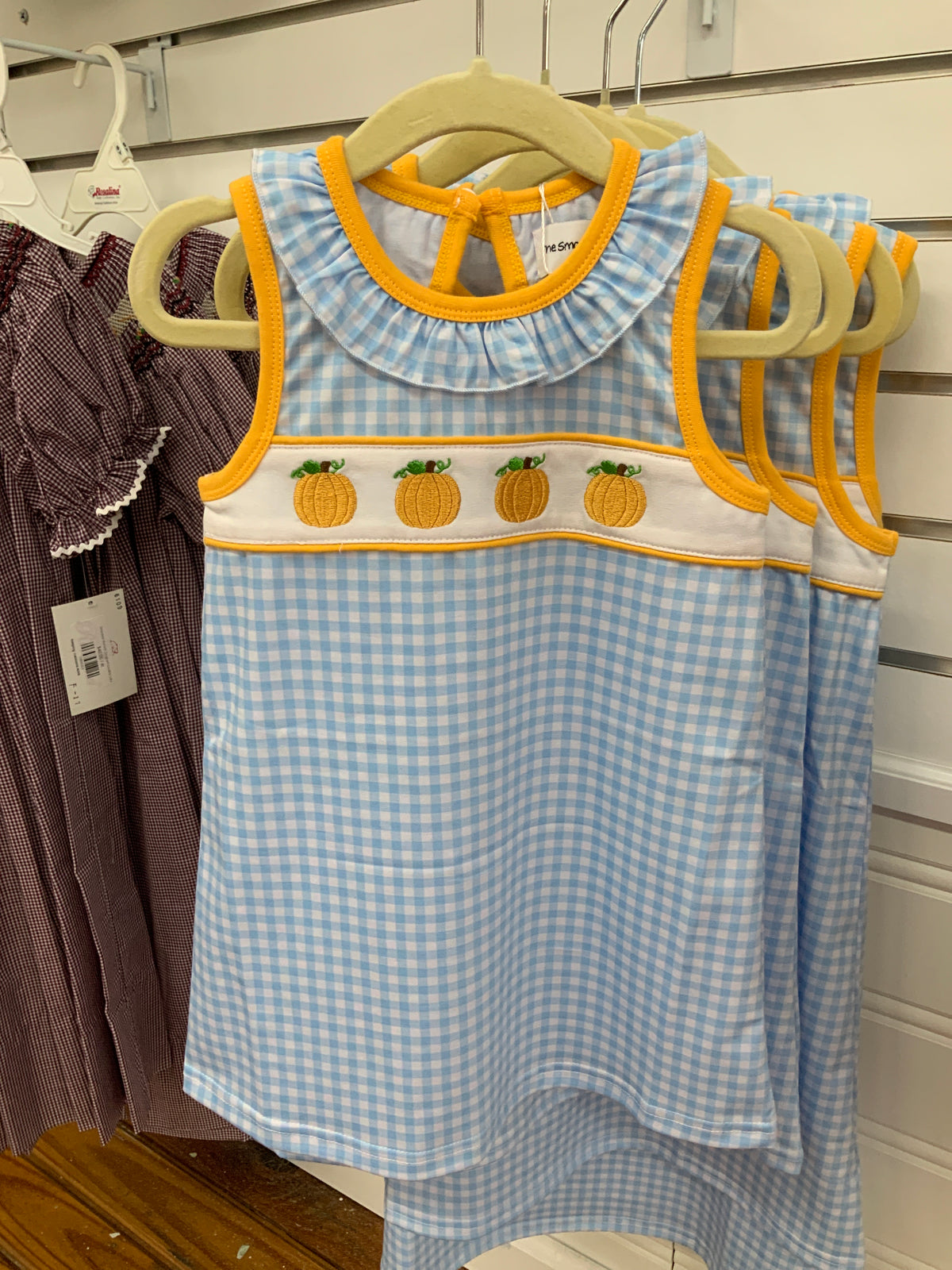 Blue Gingham Pumpkins