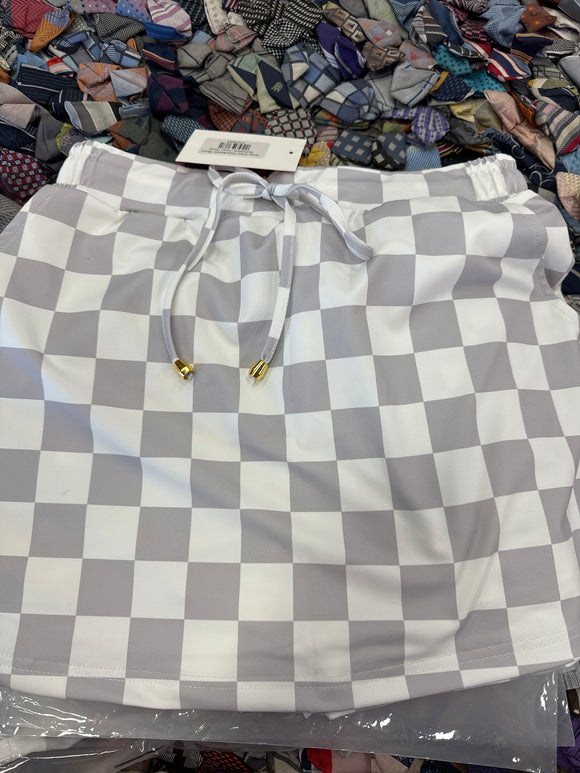 Grey Checkered Skort