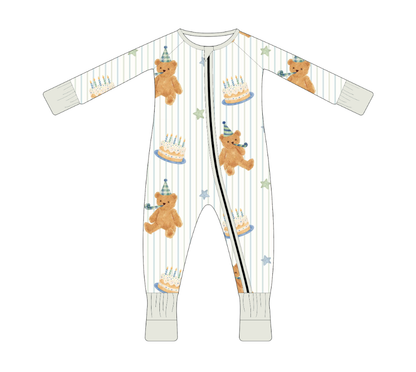 Blue Birthday Bear Bamboo