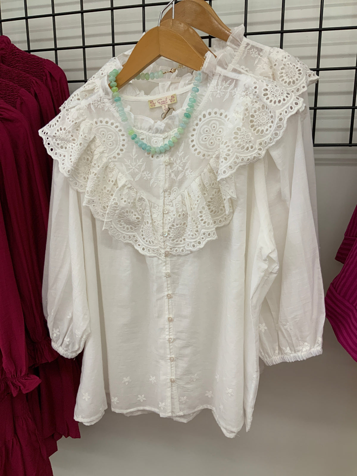 White Crochet Cotton Top