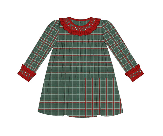 PO92 Plaid & Pearls Dress