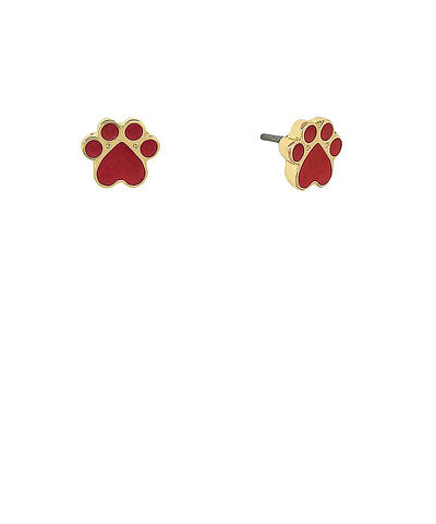 Red Tiny Paw Studs