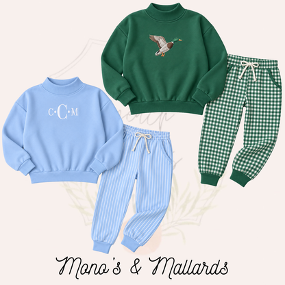 Boys Monos & Mallards Mock Neck Sweatshirts - ETA JANUARY