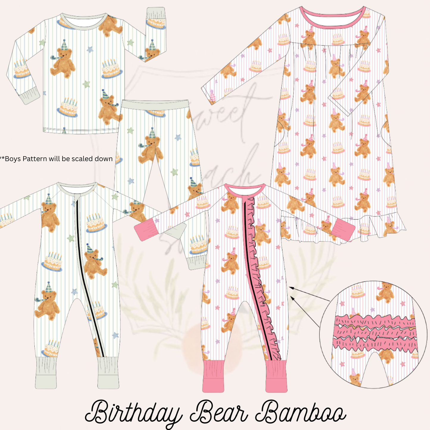 Birthday Bear Bamboo Loungewear  - ETA NOVEMBER