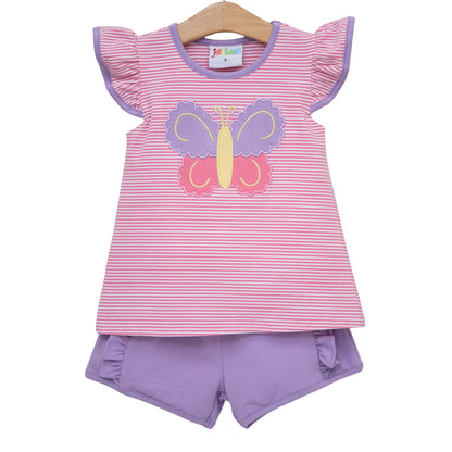 Jellybean Summer - Butterfly Kisses Ruffle Short Set