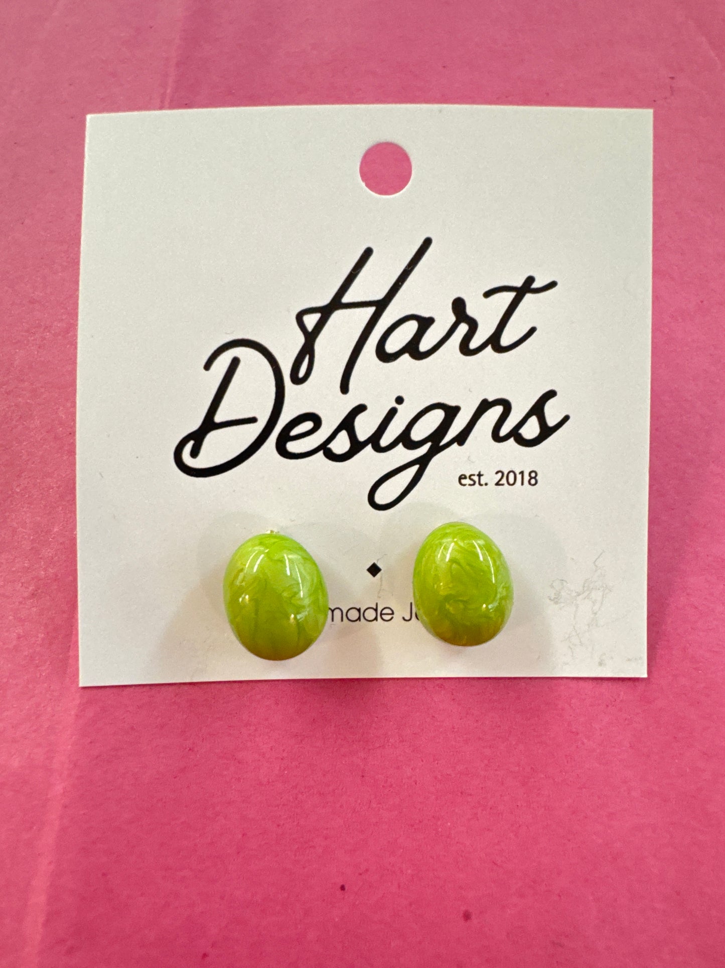 Hart Designs Marble Pink & Green Earrings