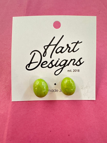 Hart Designs Marble Pink & Green Earrings
