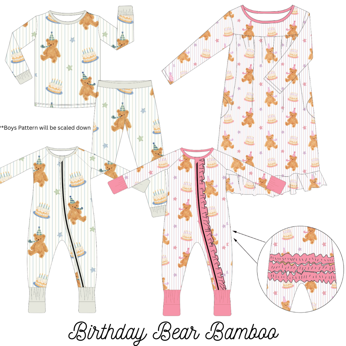 Blue Birthday Bear Bamboo
