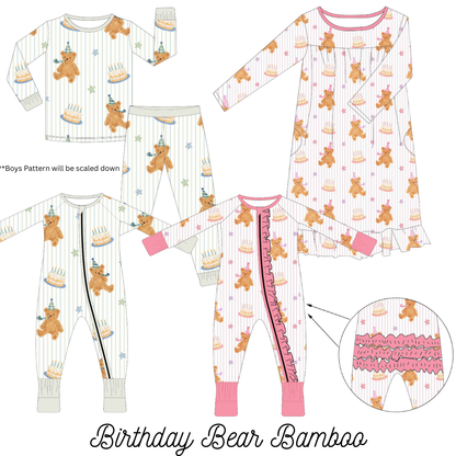 Blue Birthday Bear Bamboo